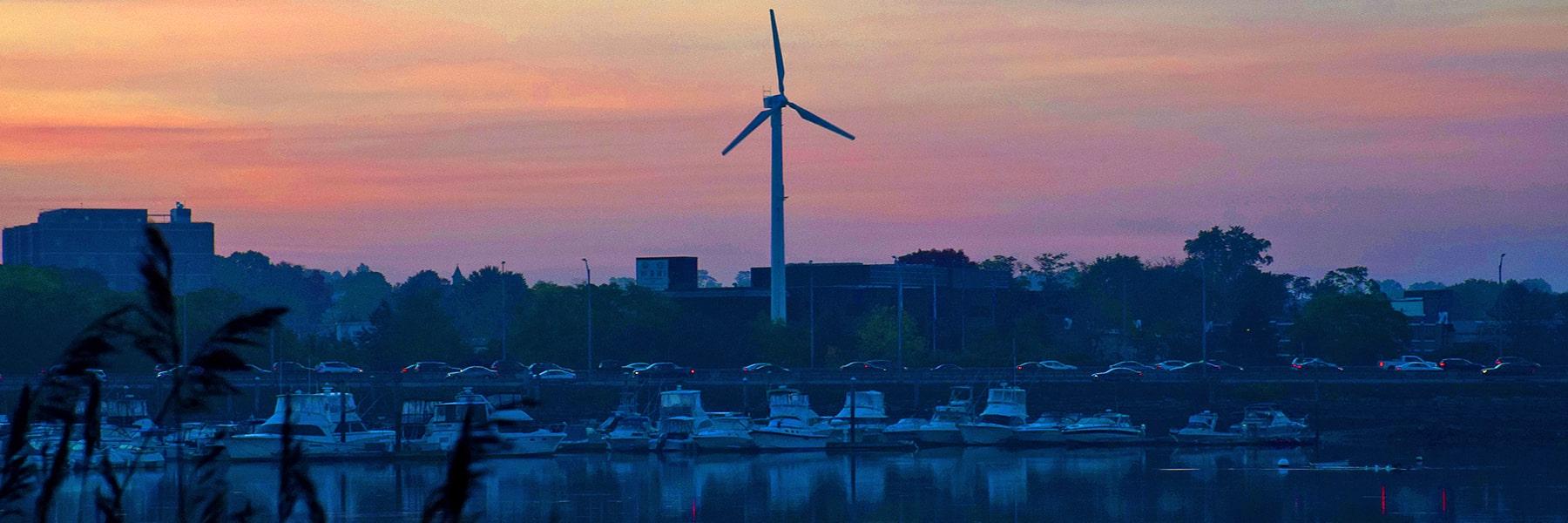 Wind turbine in Boston.